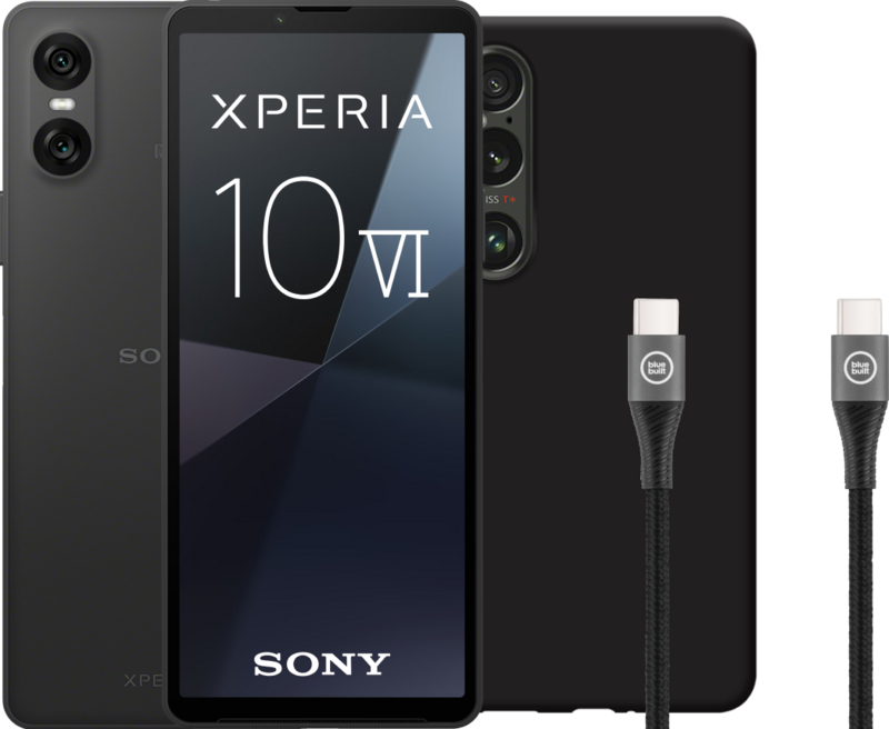 Sony Xperia 10 VI 128GB Zwart 5G + Accessoirepakket