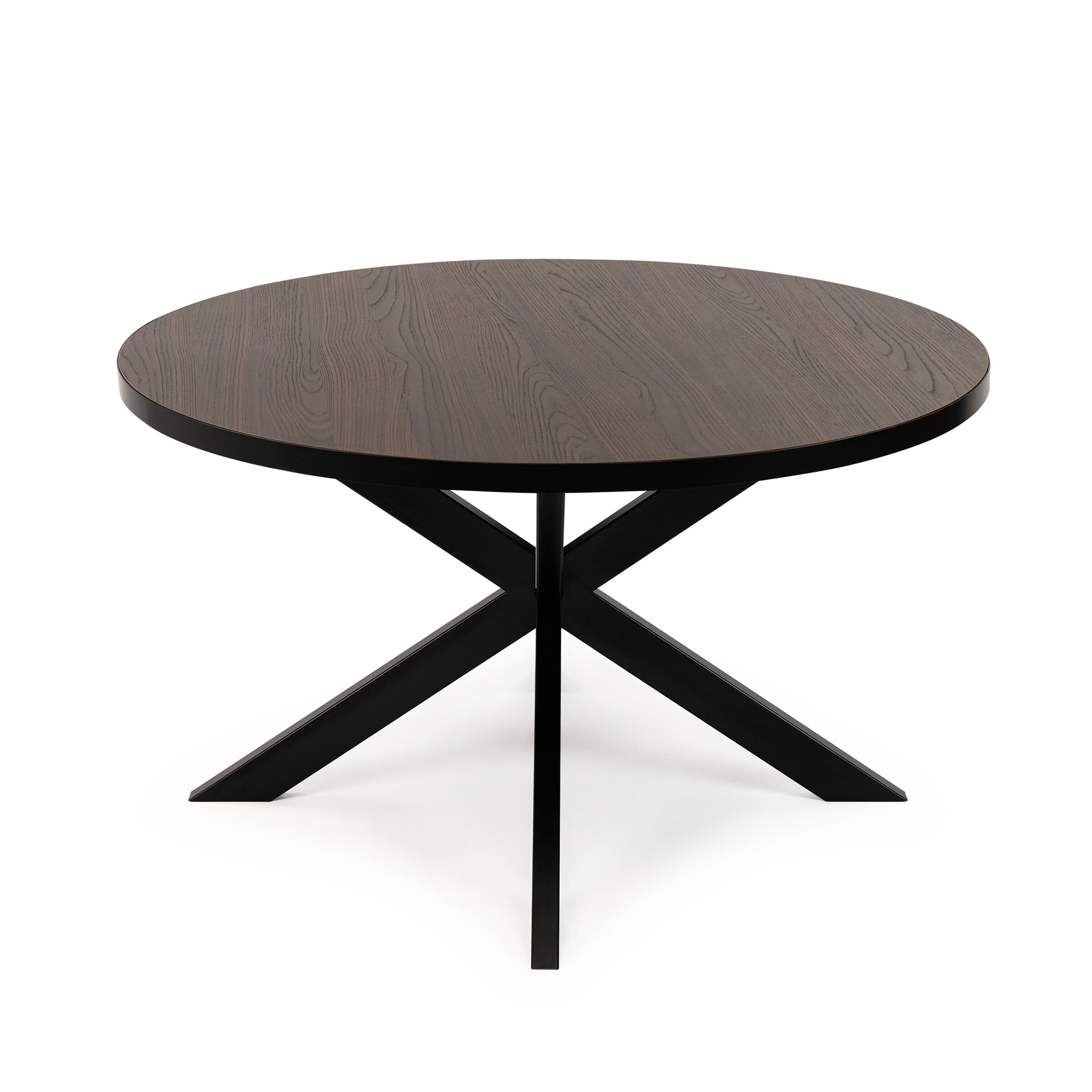 Stalux Ronde eettafel Daan - zwart / bruin hout