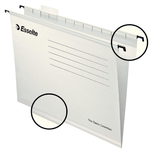 Esselte hangmappen voor laden Classic tussenafstand 330 mm, wit, doos van 25 stuks