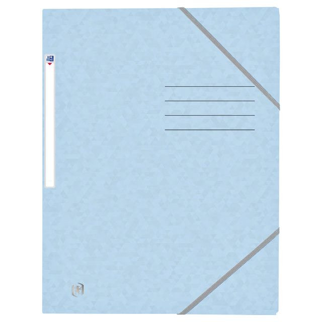 Elastomap Oxford Top File+ A4 3 kleppen 390gr pastel blauw | Omdoos a 10 stuk