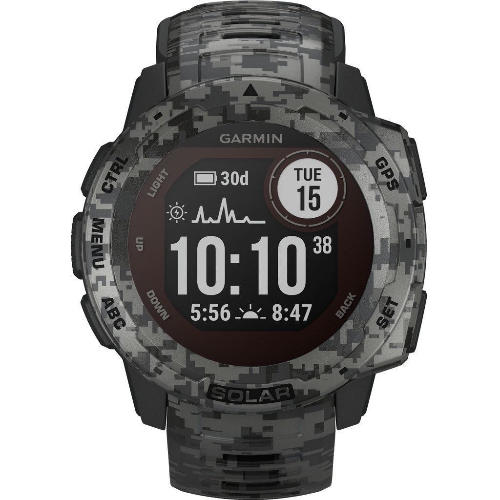 Garmin Instinct Solar Zwart Camo