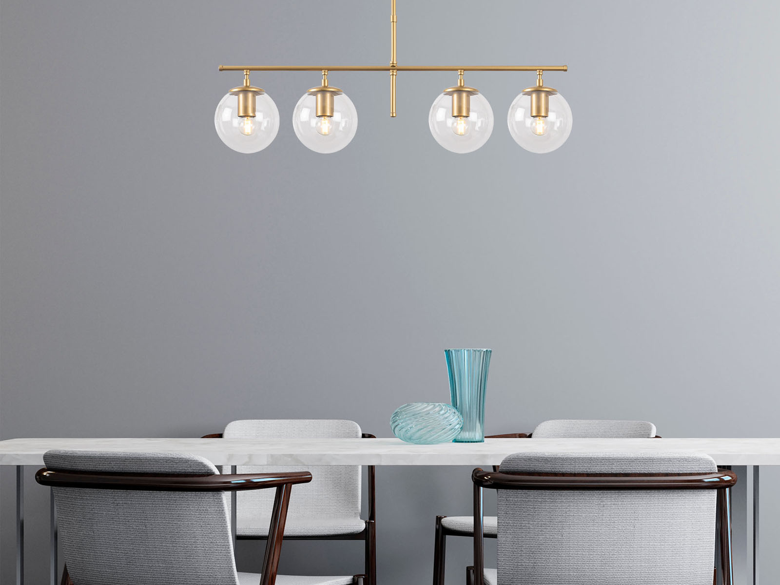 Hanglamp ROESELARE 4 lampen goud