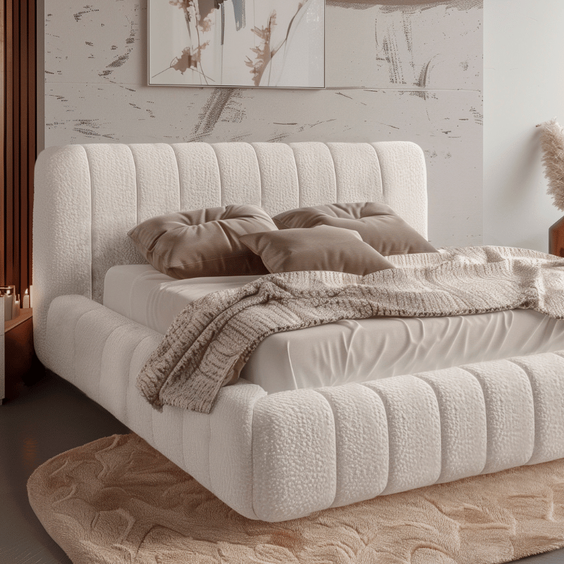 2-Persoons Teddystof Bed - Creme 140x200 cm - Pocketveer - Inclusief Topper - Dekbed-Discounter.nl