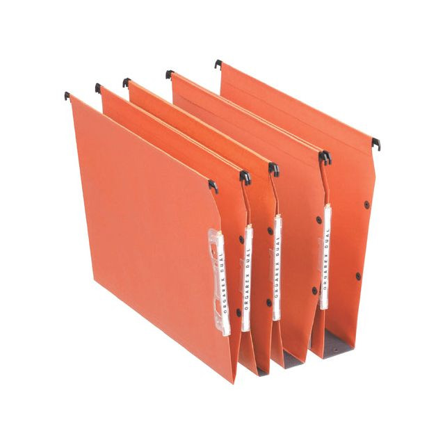 Hangmap Esselte Orgarex Dual lateraal 15mm oranje | 25 stuks