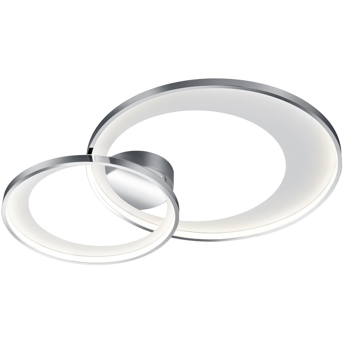 LED Plafondlamp - Trion Granity - 36W - Warm Wit 3000K - Dimbaar - Ovaal - Mat Chroom - Aluminium