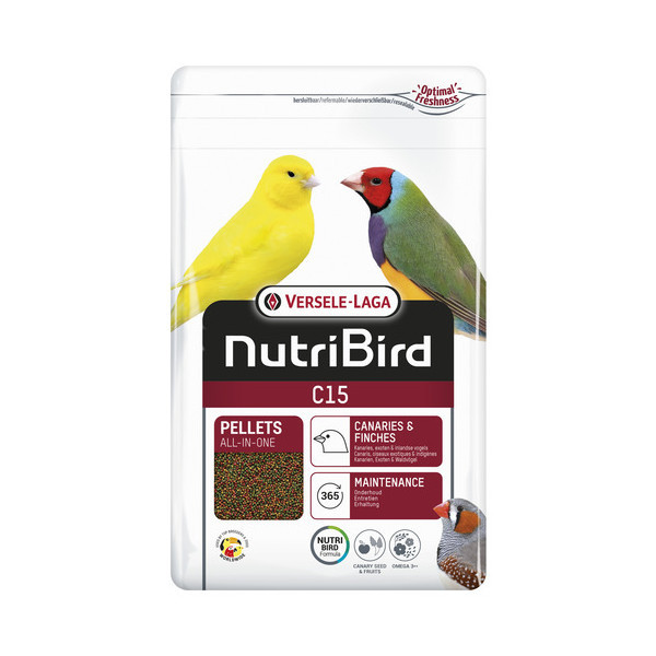 Nutribird C15 kanaries, tropische en inlandse vogels voer 3 kg