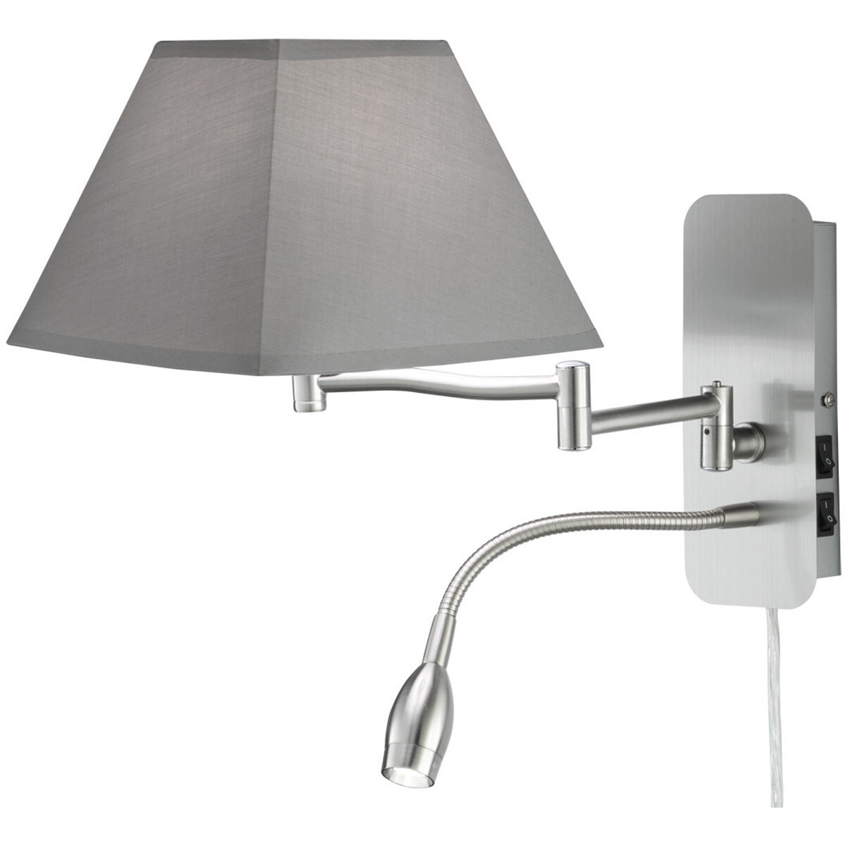 LED Wandlamp - Trion Hotia - E14 Fitting - 3W - Warm Wit 3000K - Vierkant - Mat Grijs - Aluminium - OSRAM LEDs