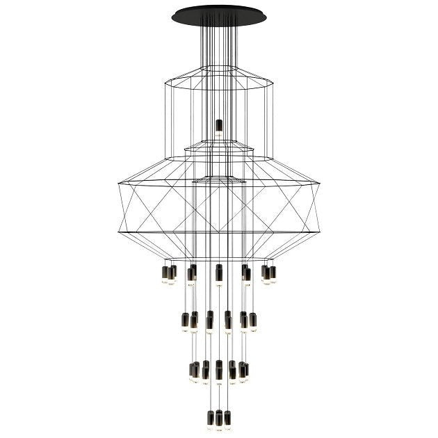 Vibia - Wireflow Chandelier 0374 hanglamp Zwart