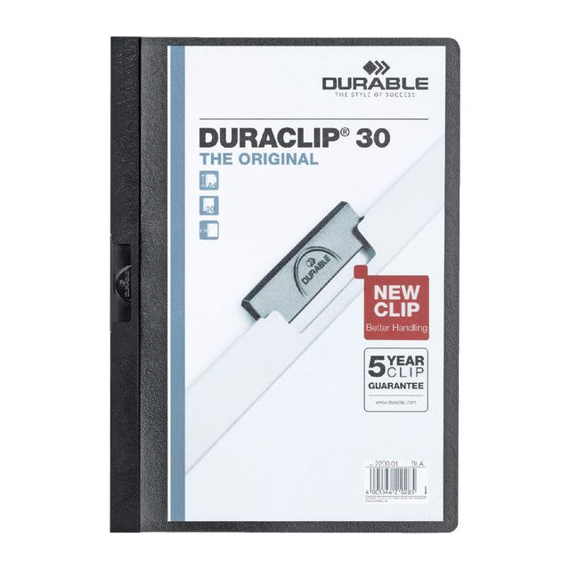 Klemmap Durable Duraclip A4 3mm 30 vellen zwart