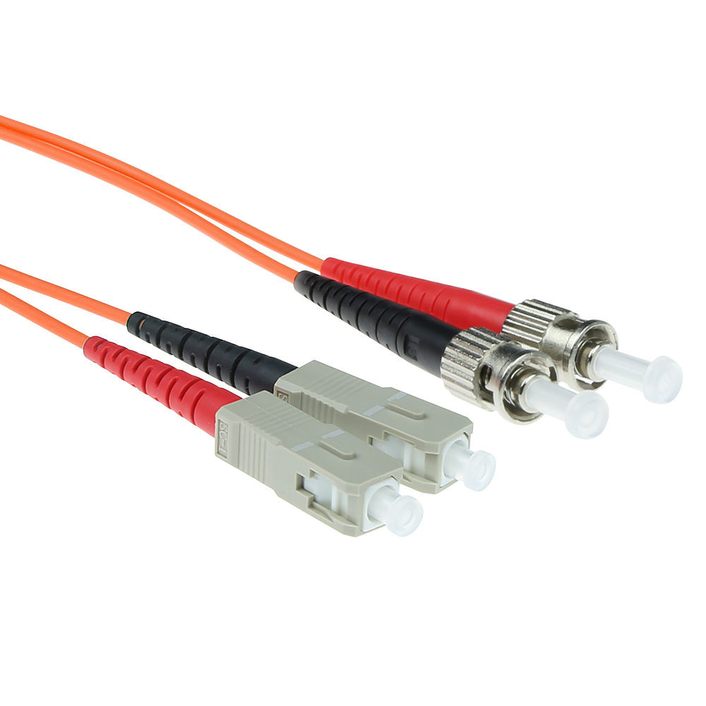 ACT RL2030 Glasvezel Duplex Patchkabel | LSZH | Multimode | 62.5/125 | OM1 |ST en SC Connectoren | 30 meter