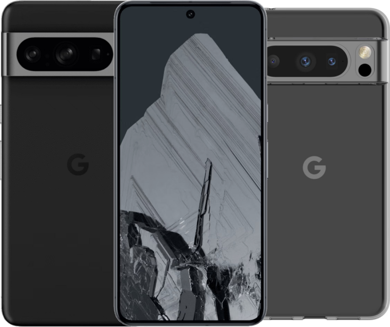 Google Pixel 8 Pro 256GB Zwart 5G + BlueBuilt Back Cover Transparant