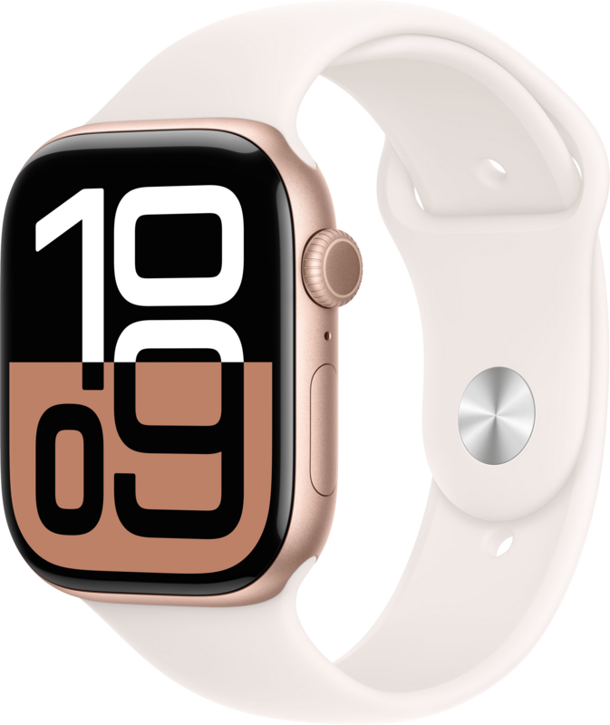 Apple Watch Series 10 46mm Roségoud Sportband M/L