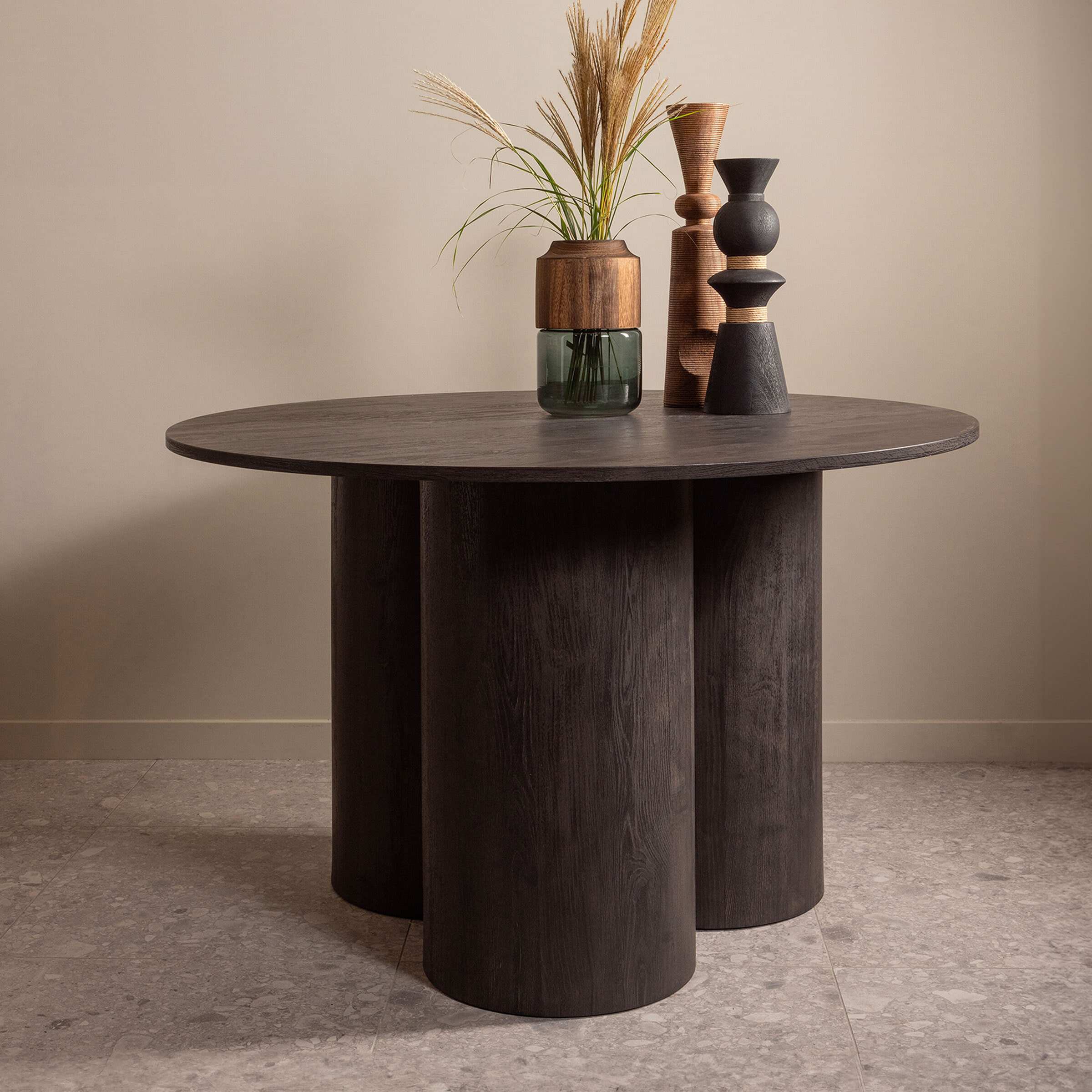 WOOOD Ronde Eettafel Oona MDF - Donkerbruin