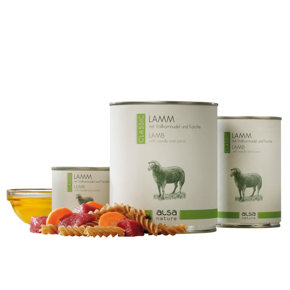 alsa-nature Lam met volkorenpasta en wortel, 800 g, Aantal: 12 x 800 g