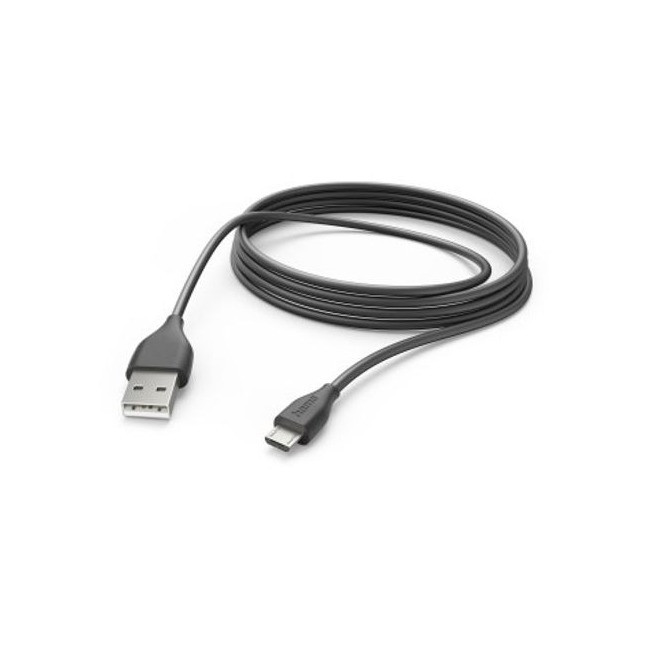 Hama USB-Kabel, USB-A naar Micro-USB, 3 m Oplader Zwart