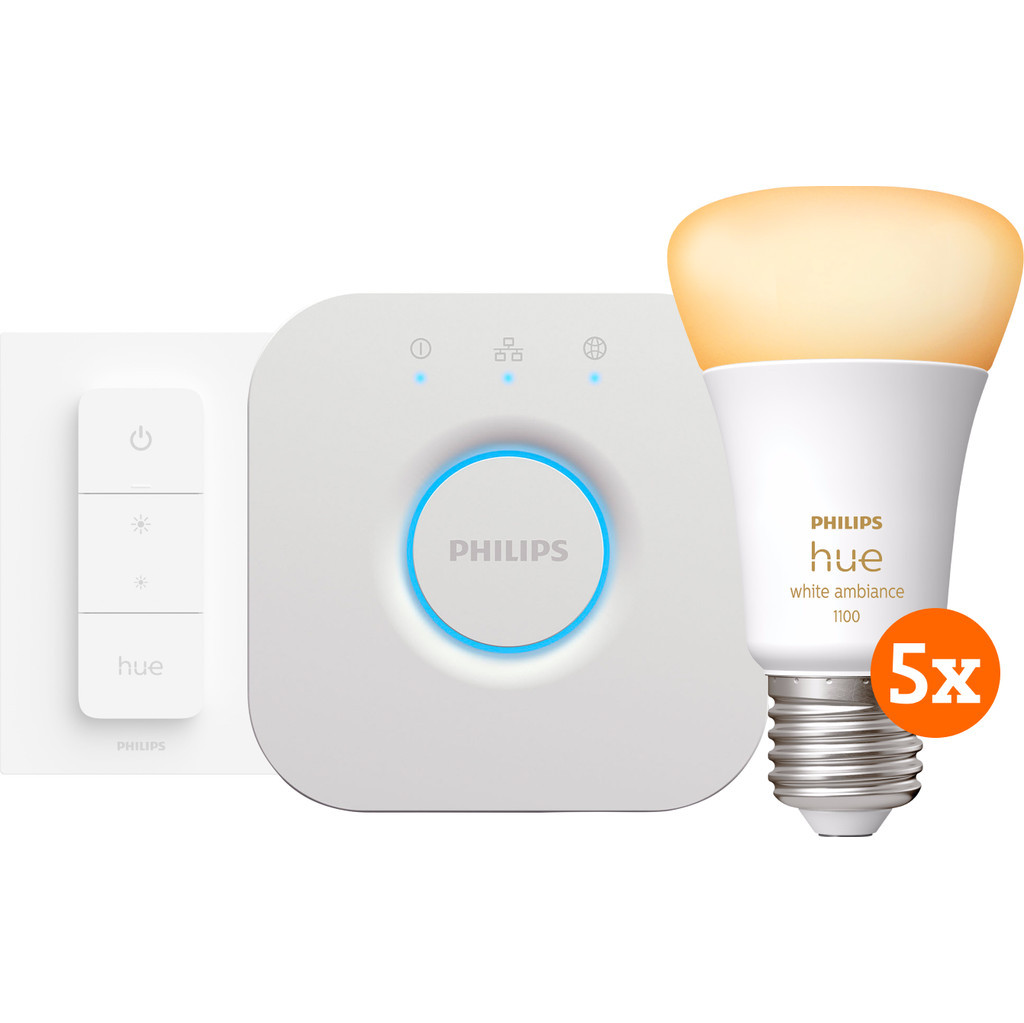 Philips Hue White Ambiance E27 Starter 5-Pack