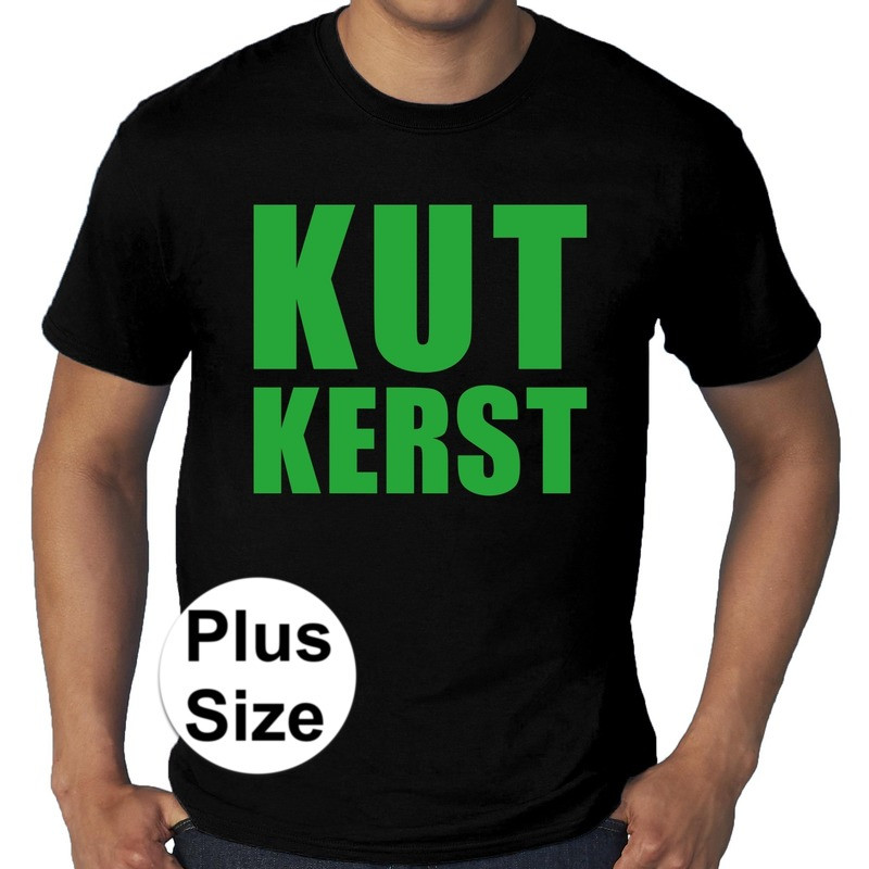 Grote maten fout Kerst shirt KUT kerst zwart voor heren