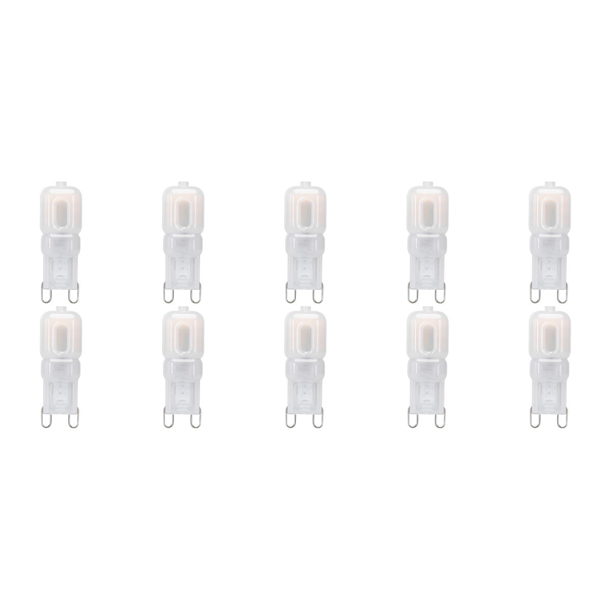 LED Lamp 10 Pack - Velvalux - G9 Fitting - Dimbaar - 3W - Helder/Koud Wit 6000K - Melkwit | Vervangt 32W