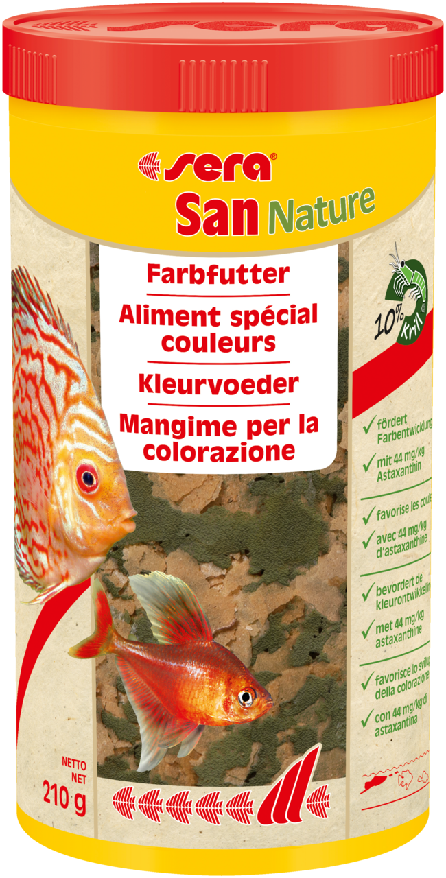 Sera San Nature 1000 ml Vlokkenvoer - Kleurbevorderend met Krill & Haematococcus Algen