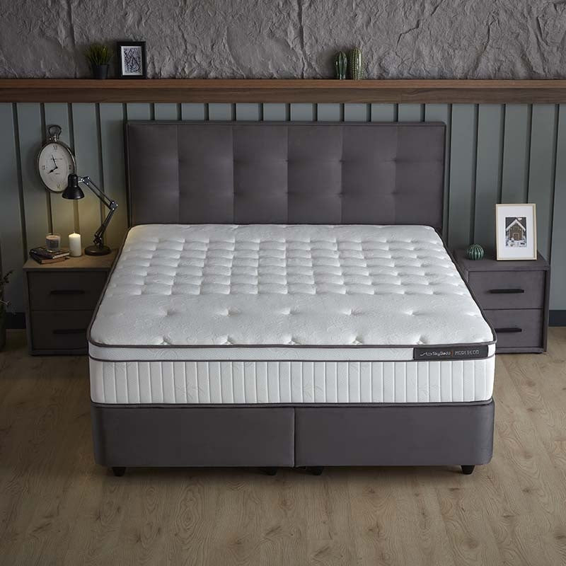 1-Persoons Boxspring met opbergruimte Modebedd - Antraciet - Antraciet 90x200 cm - Pocketvering - Inclusief Topper - Dekbed-Discounter.nl