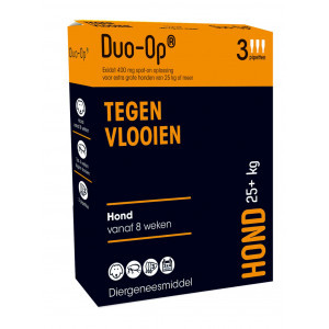 Duo-Op spot-on anti-vlooienmiddel voor de hond 400 mg (25+ kg) 2 x 3 pipetten