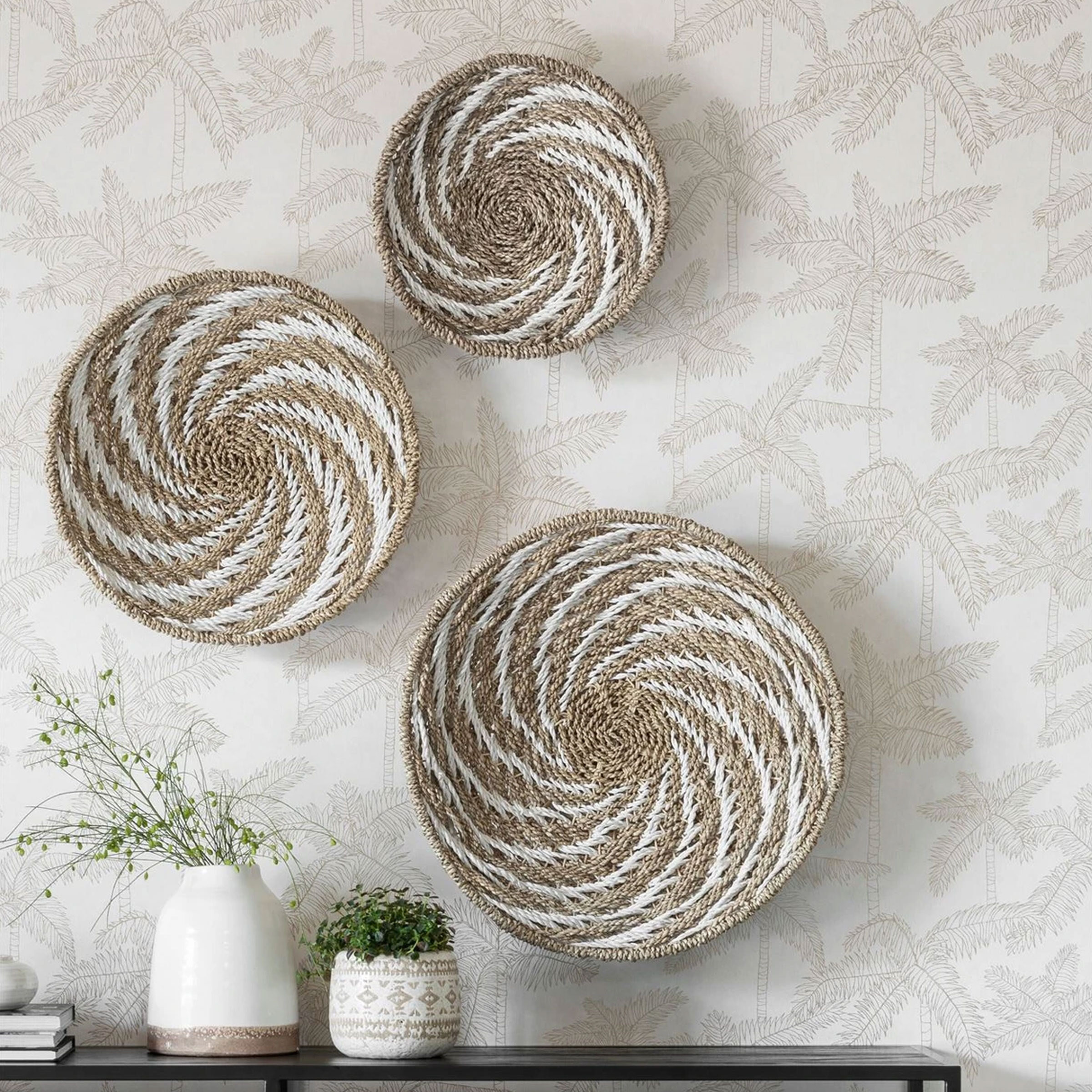 MUST Living Wanddecoratie Whirl Zeegras, Set van 3 stuks