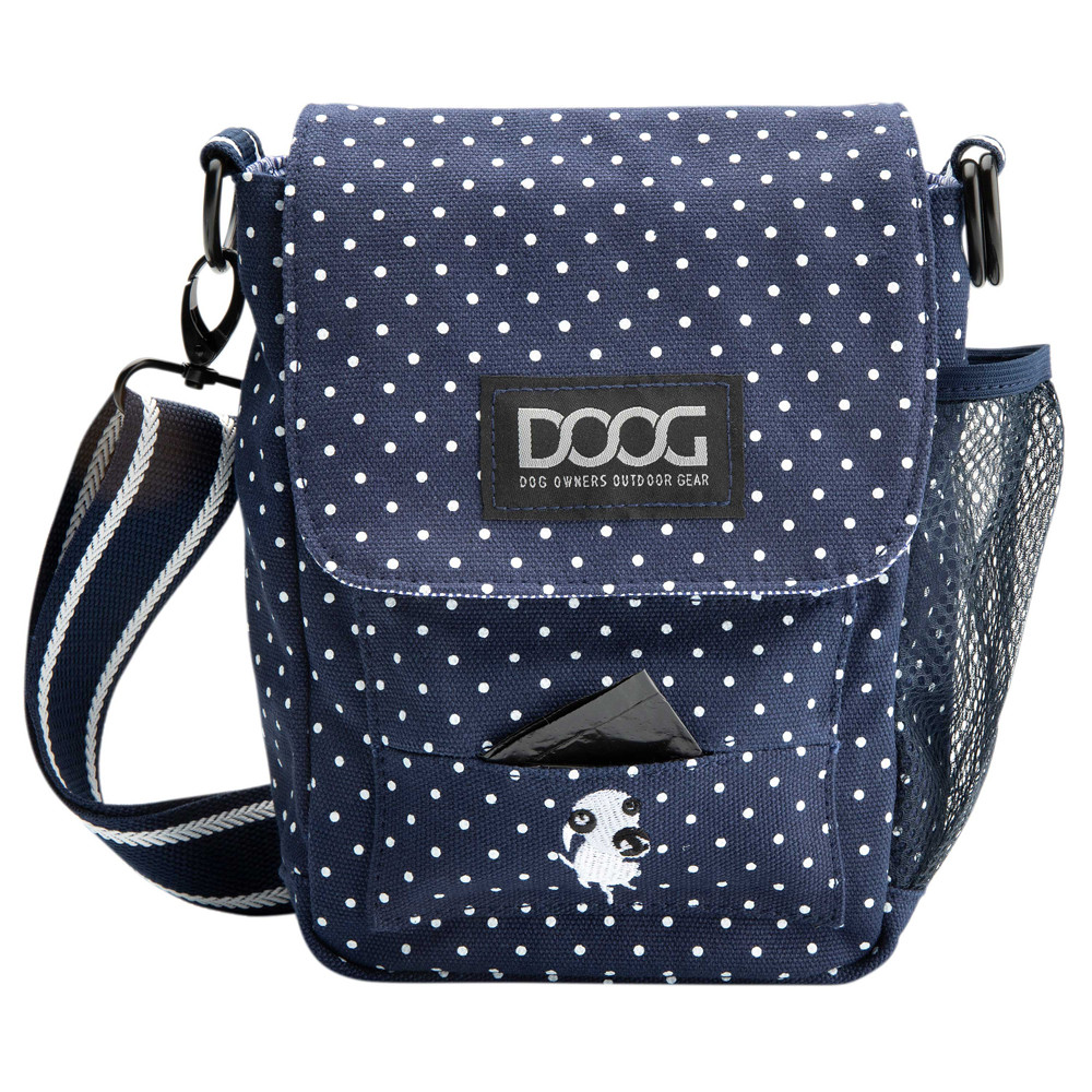 DOOG Schoudertas Polka Dot, blauw-wit