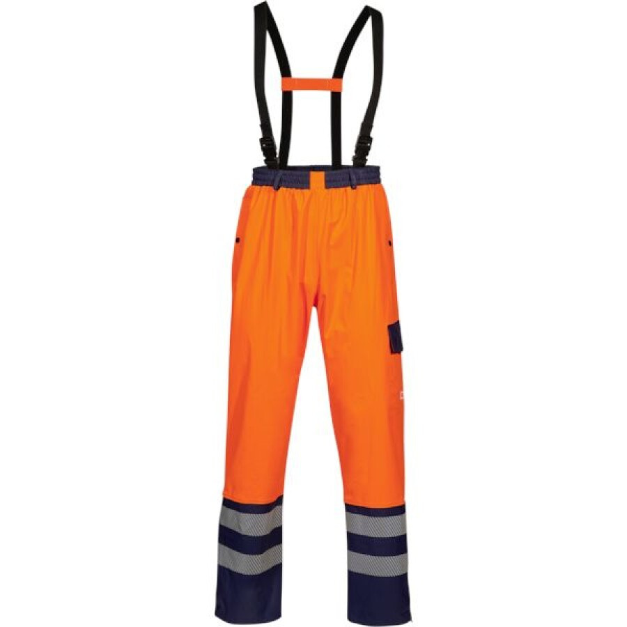 Opsial regenbroek - Darius - High Visibility - oranje/marine blauw - maat M