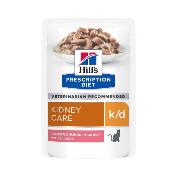 Hill&apos;s Prescription Diet K/D Kidney Care nat kattenvoer met zalm maaltijdzakje multipack 2 dozen (24 x 85 g)