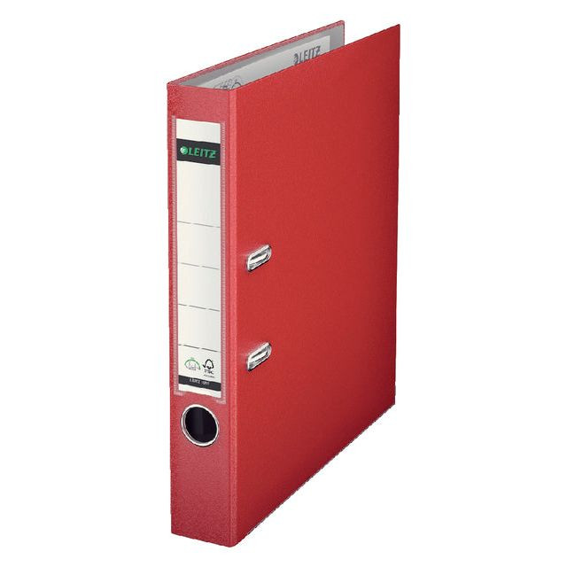 Ordner Leitz A4 50mm PP rood | 20 stuks