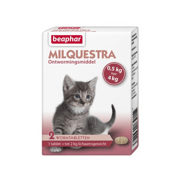 Beaphar Milquestra Ontwormingsmiddel kleine kat en kitten 6 tabletten