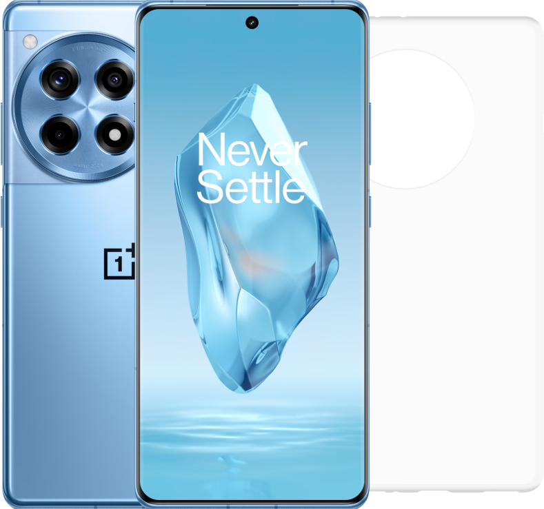 OnePlus 12R 256GB Blauw 5G + Just in Case Soft Design Back Cover Transparant