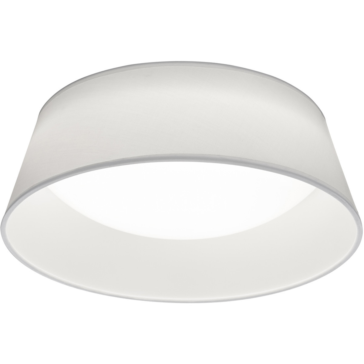 LED Plafondlamp - Plafondverlichting - Trion Pinton - 14W - Warm Wit 3000K - Rond - Mat Wit - Textiel