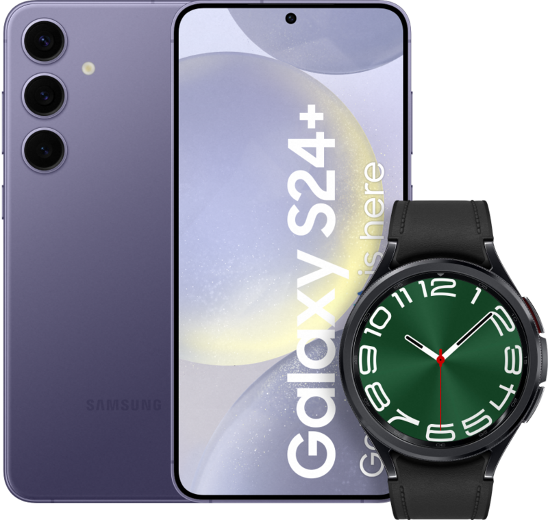 Samsung Galaxy S24 Plus 256GB Paars 5G + Galaxy Watch 6 Classic Zwart 47mm