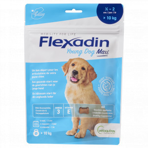 Flexadin Young Dog Maxi Joint Support (60 kauwbrokjes) 3 x 60 tabletten