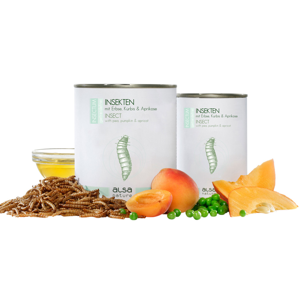 alsa-nature INSECTUM Insecten met erwten, pompoen & abrikoos, 750 g, Aantal: 750 g