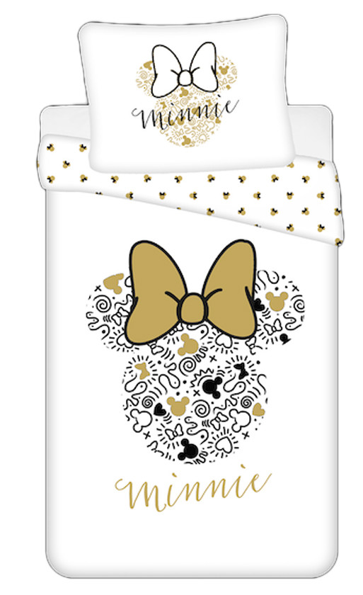 Disney Minnie Mouse Dekbedovertrek Golden Strick - 140 x 200 cm - Katoen