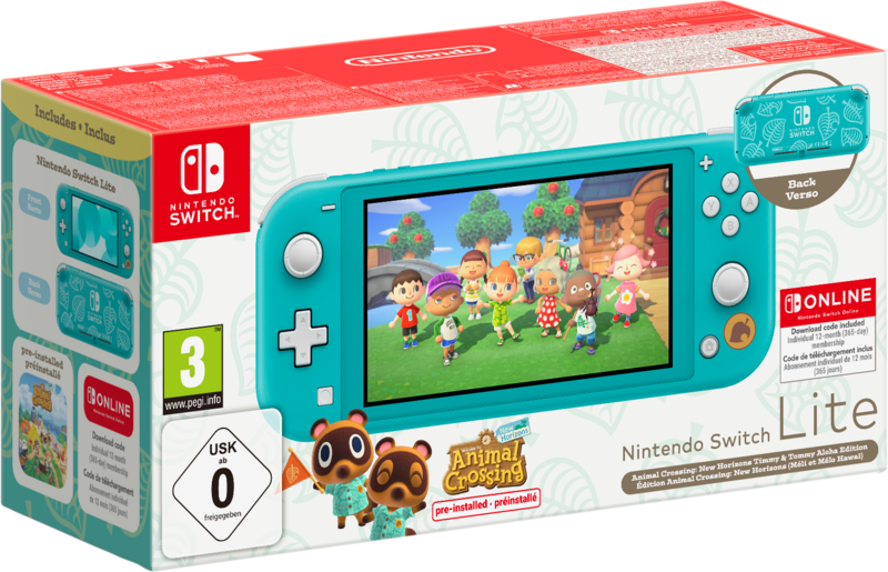 Nintendo Switch Lite Turquoise + Animal Crossing + 12 maanden Nintendo Switch Online