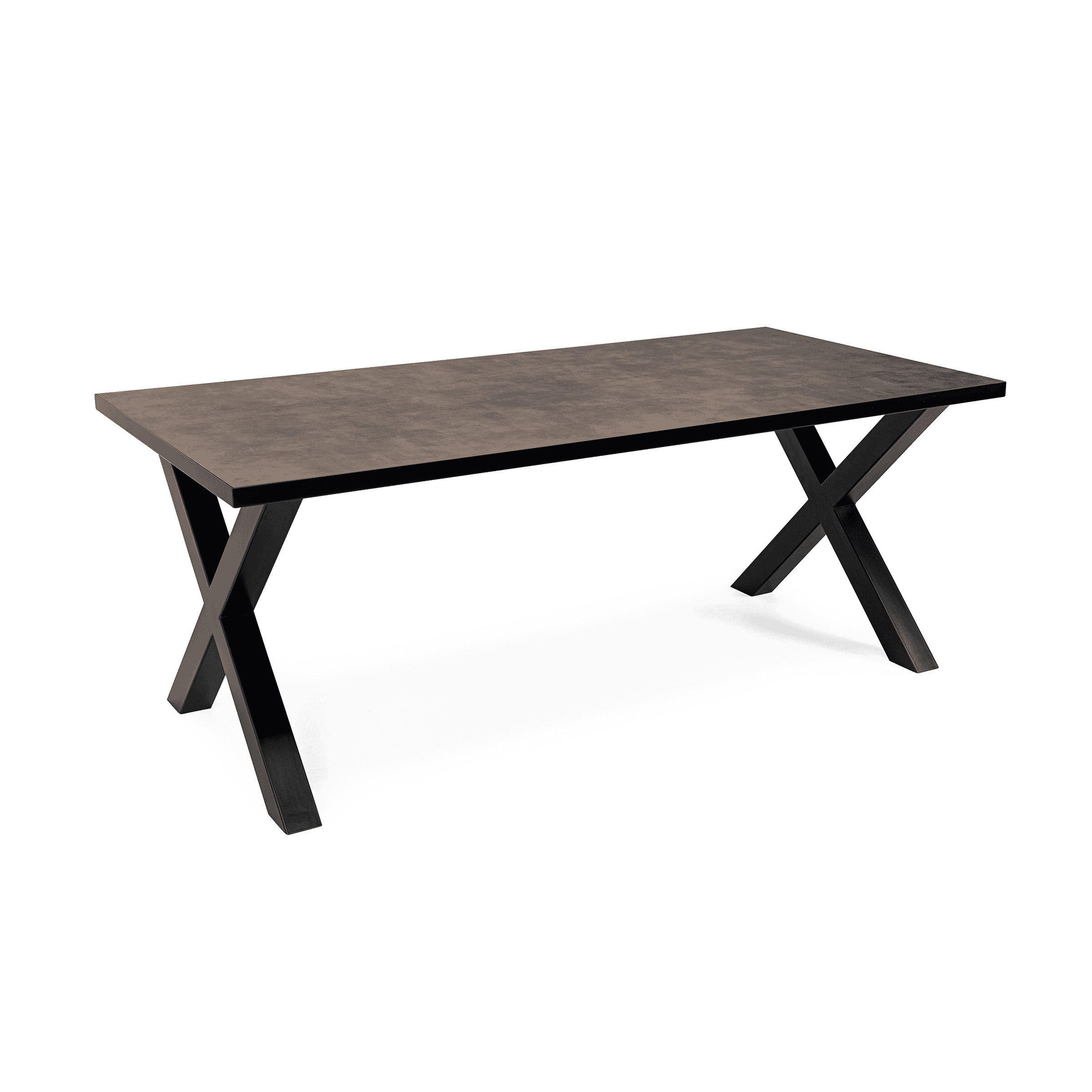 Stalux Eettafel Roos - zwart / lederlook bruin