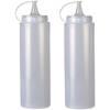 Urban Living Doseerfles/sausfles - 2x - kunststof - met schenktuit - 700 ml - 21 cm - Garneergerei