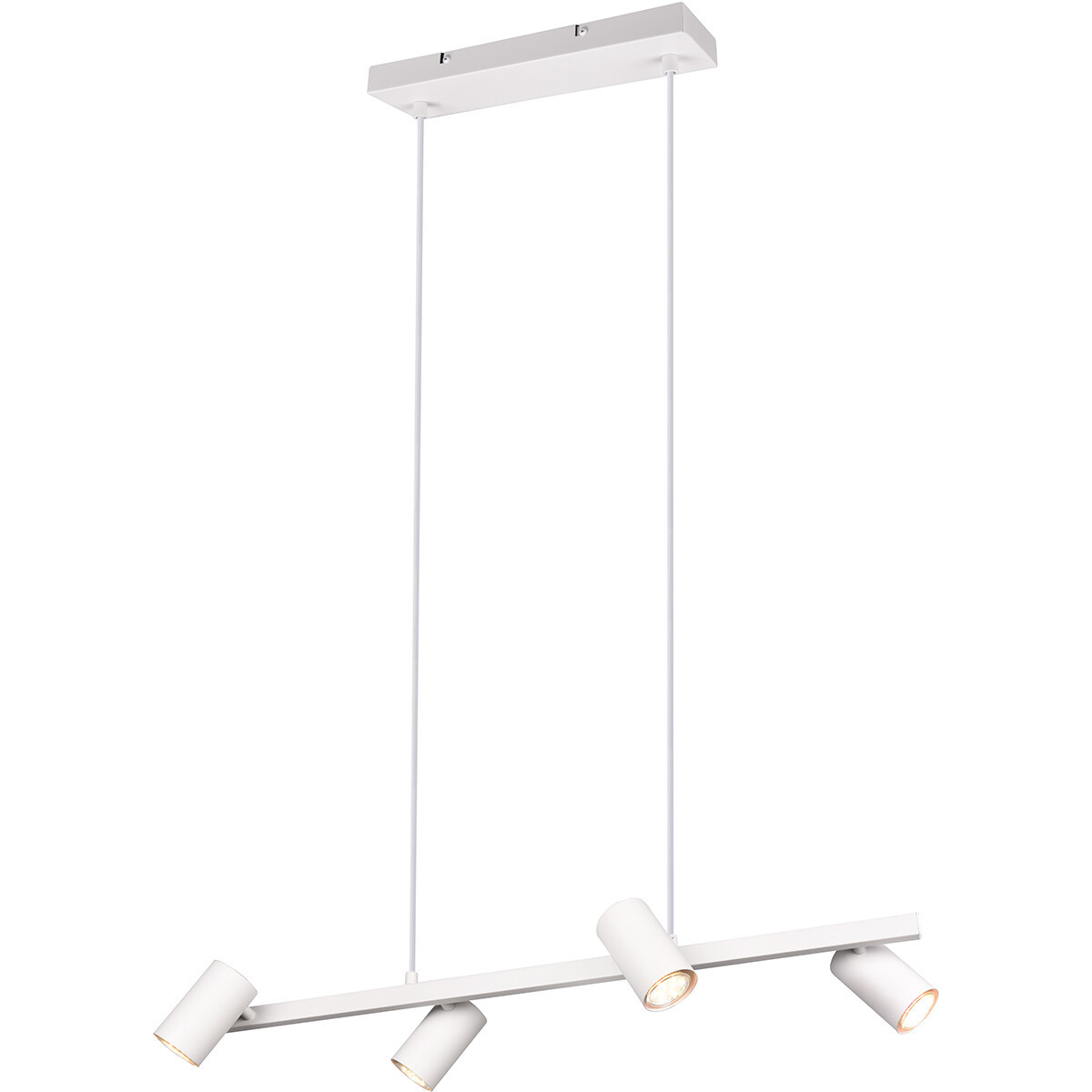 LED Hanglamp - Trion Milona - GU10 Fitting - 4-lichts - Rond - Mat Wit - Aluminium