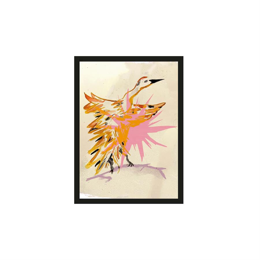 Urban Cotton Artprint Vogel Geel