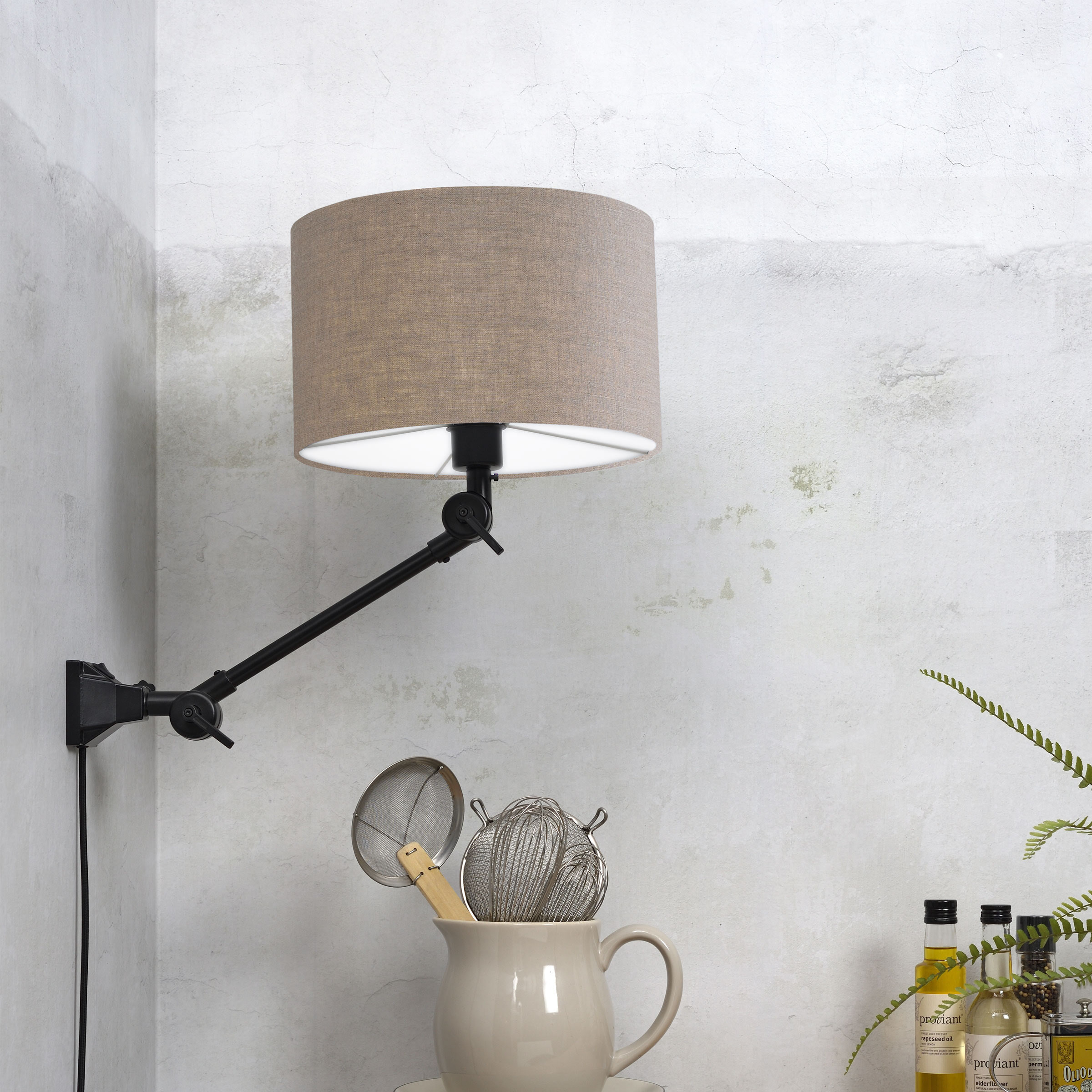 its about RoMi Wandlamp Amsterdam Met stoffen kap, 65cm