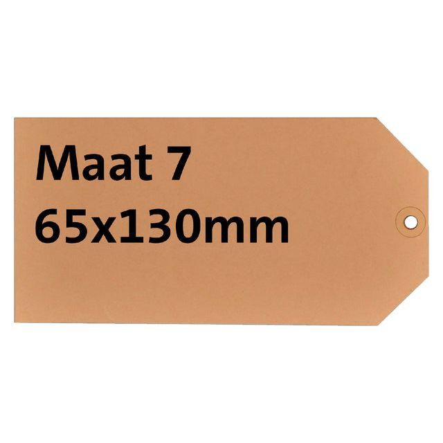 Label karton nr7 200gr 65x130mm chamois 1000stuks