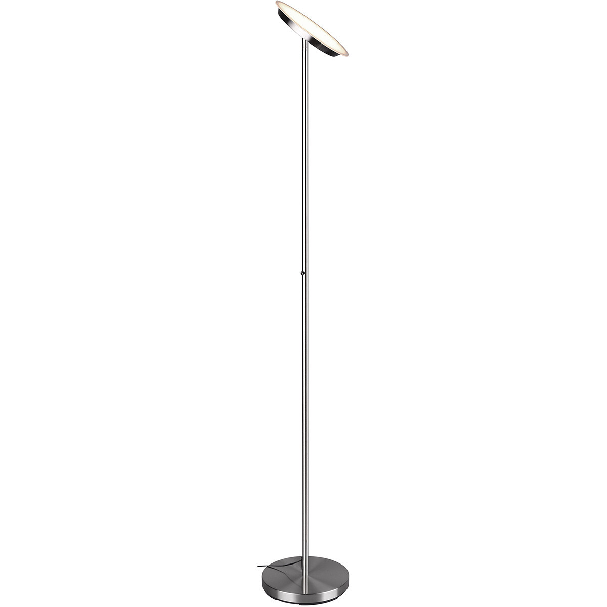 LED Vloerlamp - Trion Ponad - 20W - Warm Wit 3000K - Dimbaar - Rond - Mat Nikkel - Aluminium