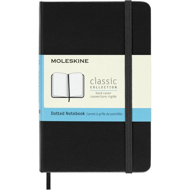 Notitieboek moleskine pocket 90x140 dots hc zw