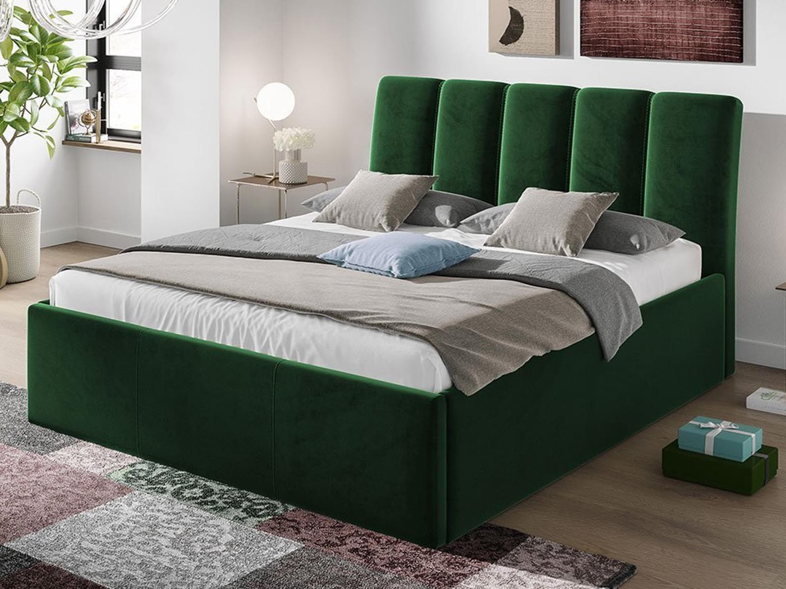 Tweepersoonsbed SENAYO 140x200 cm groen