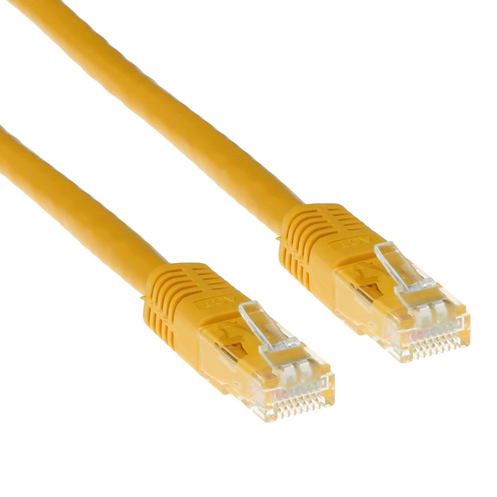 ACT IB1902 LSZH U/UTP CAT6A patchkabel Geel - 2 meter