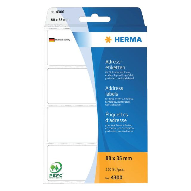 Etiket HERMA adres 4300 88x35mm 250stuks zig-zag