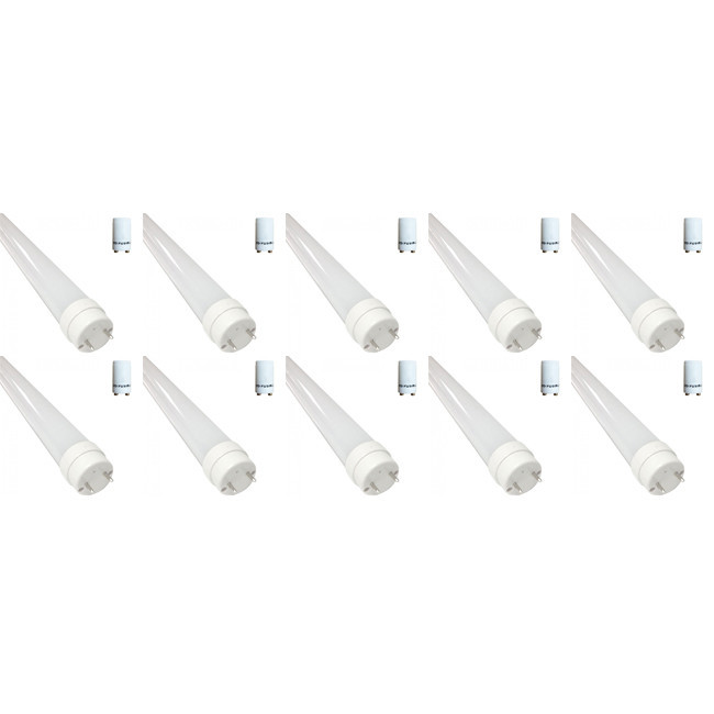 LED TL Buis T8 met Starter 10 Pack - 150cm 22W - Helder/Koud Wit 6400K